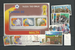 Delcampe - 1982 MNH Malta, Year Complete According To Michel, Postfris - Malte