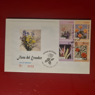Delcampe - Enveloppe Circulée Avec Cachet Spécial Et Varieté De Timbres - ECUADOR - FLORA DE ECUADOR - Ecuador