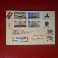 Delcampe - Enveloppe Circulée Avec Cachet Spécial Et Varieté De Timbres - CHILE - TRADICION NAVAL - Chile