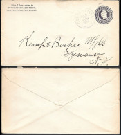 USA Centerville MI 3c Postal Stationery Cover Mailed To Syracuse NY 1918. Truckenmiller Bros - 1901-20