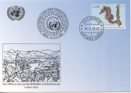 Delcampe - ONU Genève 2025 - Blue Card UNPA Auf Der BERNABA Und Multilaterale In BERN 14-17.05.2025 - Hippocampe - Cartes-maximum