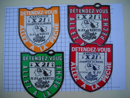 Delcampe - Lot De 4 AUTOCOLLANTS  Stickers, Détendez Vous Allez à La Pèche  Amorce  X 21 NANTES - Autocollants