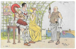 Delcampe - LOT 2 CPA ILLUSTRATEURS HENRY HENRI MORIN LES GRECS N° 4  Pub Champagne Bulteaux ET XAVIER SAGER AVENUE DU BOIS N° 3997 - Morin, Henri