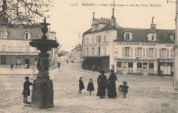 Delcampe - MELUN - PLACE SAINT JEAN ET RUE DES TROIS MOULINS - Melun