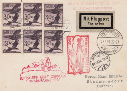 Delcampe - Zeppelin - Autriche - Année 1931 - Wien Envoi Du 25/03/31 - Zeppelins
