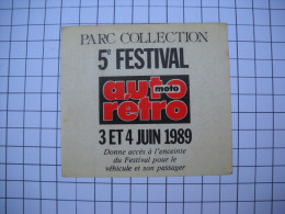 Delcampe - AUTOCOLLANT  Stickers,  5e Festival AUTO MOTO RETRO 3 Et 4 Juin 1989    ( Voiture Moto  ) - Autocollants