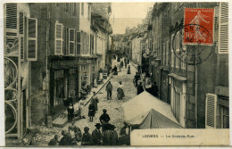 Delcampe - Cpa Lormes (58) Commerces Grande Rue ; Animée - Lormes