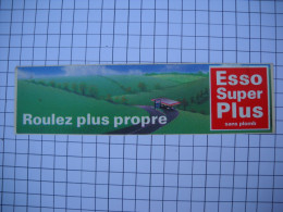 Delcampe - AUTOCOLLANT  Stickers,  ESSO SUPER PLUS Sans Plomb  Roulez Plus Propre Station - Autocollants
