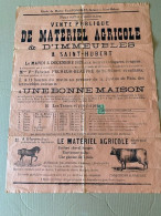 Delcampe - Saint-Hubert  1928  : Vente Publique  DE MATERIEL  AGRICOLE     (  73 Cm  X 55  Cm ) - Saint-Hubert