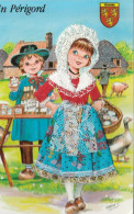 Delcampe - CPSM BRODEE EN PERIGORD COSTUME FOLK. GARCIA - Brodées
