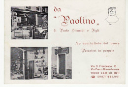 Delcampe - 8423 LA SPEZIA LERICI DA PAOLINO RISTORANTE - Hotels & Gaststätten