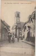 Delcampe - 68. MASSEVAUX. CPA.  L'EGLISE ET LA RUE PAVOISEES. ANIMATION. + TEXTE ( MILITARIA . REVUE DE POINCARE ) - Masevaux