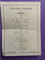Delcampe - 75     MENU   PARIS    PALAIS D’ORSAY    L’Alliance Française    1903      Bon état (déchirure Au Pliage) - Menu