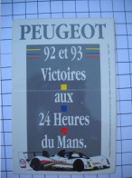 Delcampe - AUTOCOLLANT  Stickers,   PEUGEOT 92 93 Victoires Aux 24  Heures Du Mans  1992 1993 - Autocollants