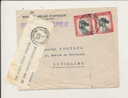BELGIAN CONGO BELGIUM MARITIM FROM LEO. 30.04.48 LABEL BELGIAN POST "PAR SUITE D'UNE TEMPETE...." BRUSSELS 24.05.48 - Lettres & Documents