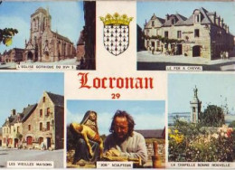Delcampe - Locronan   G80      CPM  10X15         5 Vues Dont Job Le Sculpteur - Locronan