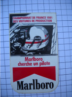 Delcampe - AUTOCOLLANT  Stickers , MARLBORO Championnat De France  1981 Voiture De Production  Cherche Pilote  AUDI - Autocollants
