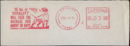Delcampe - États-Unis USA 1951. Empreinte De Machine à Affranchir NPM National Postage Meter. Chien Bien Nourri, Vitalité - Hunde