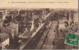 Delcampe - 92 - Bois-Colombes  - Quais De La Gare Et Rue Des Aubépines - Vue Vers Asnières ** CPA - Colombes