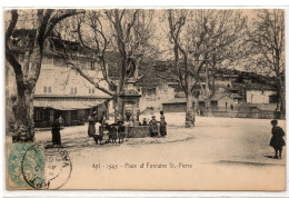 Delcampe - CPA 84 - APT - 1545 - PLACE ET FONTAINE ST PIERRE - Apt