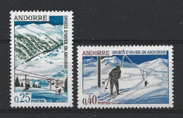 Delcampe - ANDORRA 1966. Sports D'Hiver En Andorre (Soldeu & Pas De La Casa)   2 Timbres Neufs ** - Ski
