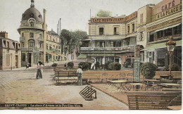 Delcampe - 92 -  Saint Cloud -   La Place D'Armes Et Le Pavillon Bleu  ** CPA  Animée Colorisée  ** - Saint Cloud