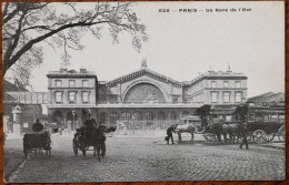Delcampe - Paris - La Gare De L'Est - Plan Inhabituel - Attelages - Chevaux - Papier Légèrement Glacé - (n°31042) - Pariser Métro, Bahnhöfe