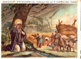 Delcampe - CHROMO CHOCOLAT D'AIGUEBELLE  / SAINTE GENEVIEVE PRESERVE LA MOISSON DE L'ORAGE - Aiguebelle
