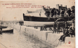Delcampe - Barfleur Animée Canot De Sauvetage Lancement Mise Des Ceintures De Sauvetage - Barfleur
