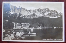 Delcampe - AK Foto Eibsee Mit Hotels Und Zugspitze - Zugspitze