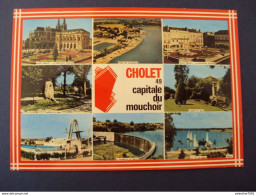 Delcampe - 49 -   CHOLET, - Carte Souvenir  8 Vues  -    Circulé En 1977  -  Net   2 - Cholet