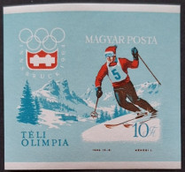 Delcampe - HONGRIE / YT BF 46 - Non Dentelé / JO INNSBRUCK 64 - SPORT - SKI - MONTAGNE - SAPIN / NEUF ** / MNH - Ski