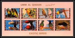 483 Umm Al Qiwain N°1266/1273 B Parrot Perroquet Oiseaux Birds Smaller Format Non Dentelé Imperf 1972 ** MNH COTE + 35 - Papagayos