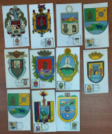 Delcampe - ECUADOR 1960s LOT OF 11 FDC MAXIMUM CARDS COVERS SHIELDS CANTONS PROVINCES - Ecuador