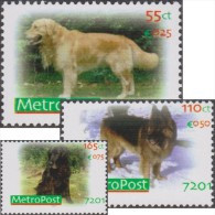 Delcampe - Pays-Bas Vers 2001. Poste Privée Metropost De Zutphen. Chiens. Cocker, Berger Allemand, Labrador - Hunde