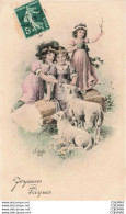 Delcampe - ILLUSTRATEURS  - S04891 - Kranzle - Joyeuses Pques  Fillettes Caressant Des Moutons - N° 4096 - - Kränzle