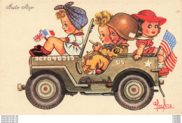 Delcampe - ILLUSTRATEURS  - S04929 - Leclerc - Auto Stop - Femmes Dans Une Jeep De Militaire - Drapeaux - - Leclerc