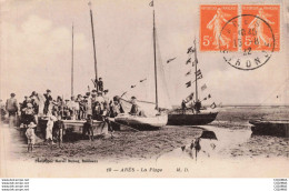 Delcampe - 33 - ARES - S06066 - La Plage - Voilier - En L'état - - Arès