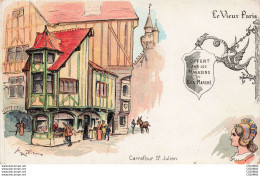 Delcampe - ILLUSTRATEURS - S11627 - Robida - Pub - Le Vieux Paris - Offert Magasins Du Bon Marché - Carrefour St Julien - Etat- - Robida