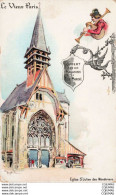 Delcampe - ILLUSTRATEURS -S11631 - Robida - Pub - Le Vieux Paris - Offert Magasins Bon Marché - Eglise St Julien Des Ménétriers - - Robida