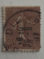 VARIÉTÉ OBLITÉRÉE FRANCE N°131a - ANNÉE 1903 -" SEMEUSE LIGNÉE  : 20c BRUN LILAS FONCÉ ". - Used Stamps