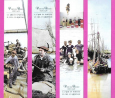 Delcampe - Série De 4 Marque Page.   Michel Blaie - Catherine Clémenceau.   Port En Bessin 1820-1939.     Bookmark. - Lesezeichen