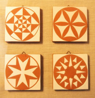 4 AZULEJOS, BALDOSAS DE TERRACOTA Y ESMALTE De MONREALE (SICILIA) - Non Classificati