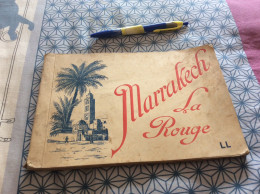 Delcampe - MARRAKECH.  La. Rouge Carnet De 16 Vues  Format 22x15 Cm Éditeur L.L.  RARE. Bte1. 7/25 - Marrakech