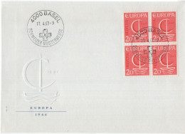 Delcampe - Switzerland Schweiz Helvetia 1967 FDC Europa CEPT 1966, Schweizer Mustermesse Basel Swiss Sample Fair - FDC