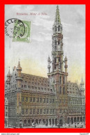 Delcampe - CPA BRUXELLES.  Hôtel De Ville, Animé, Attelage...*63 - Monumenti, Edifici