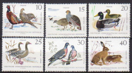 Delcampe - Allemagne Démocrate RDA - 1968 - Gibiers - Oiseaux - Lièvres - Série Complète - Y&T N° 1053/58 MNH ** - Neufs - New - - Wild
