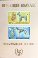 Delcampe - Togo 1967 UNICEF Anniversary Dogs Animals Minisheet MNH - Hunde