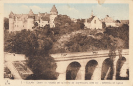 Delcampe - CPA - Culan - Viaduc De La Route De Montluçon - Côté Est Château Et Eglise - Culan