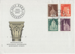 Delcampe - Switzerland Helvetia 1967 FDC Baudenkmäler, Historical Monuments, Seedorf Uri, Zug, Wosfenschiessen, Engelberg - FDC